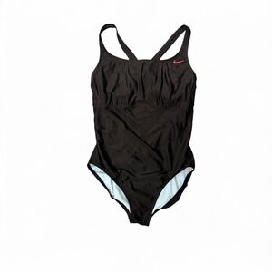 Women's Nike black light blue one piece racerback swimsuit mesh detail size 14